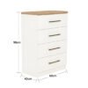 Cómoda Harmony 4 Cajones Blanco Duna