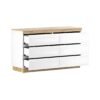 Cómoda Alba 6 Cajones Blanco y Duna