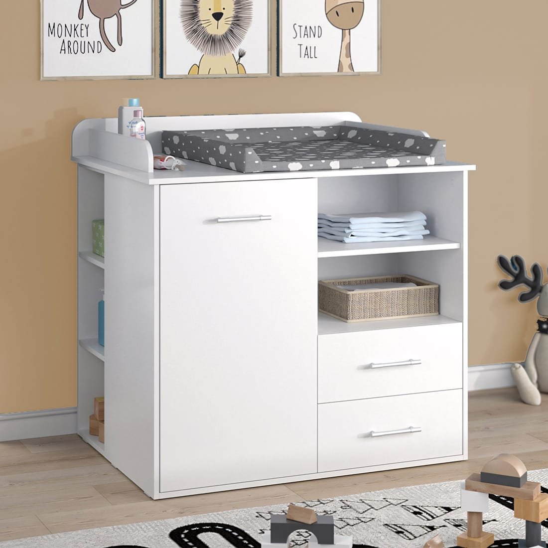 Cómoda cambiador para bebé Milán blanco