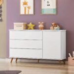 Cómoda Para Bebé Nordik 3 Cajones y 1 Gabinete