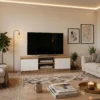 Mueble para tv Tana blanco y duna
