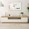 mesa para tv alba blanco y duna