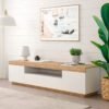 mesa para tv alba blanco y duna
