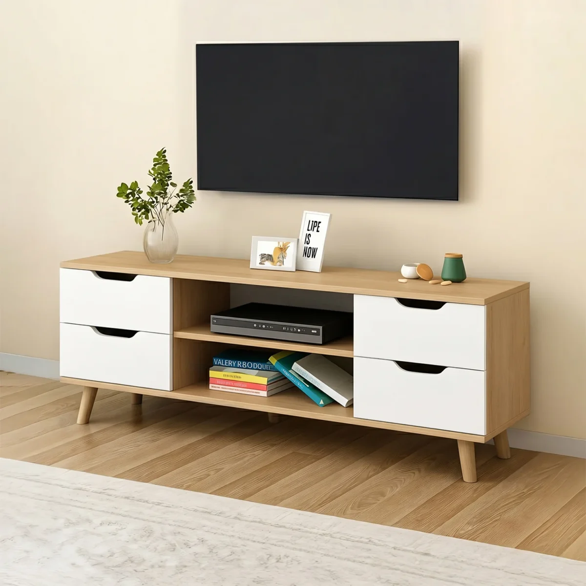 Mueble para TV Dakota blanco y duna