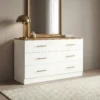 Comoda Harmony 6 Cajones Blanco y Duna