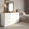 Comoda Harmony 6 Cajones Blanco y Duna