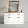 Comoda Harmony 6 Cajones Blanco y Duna