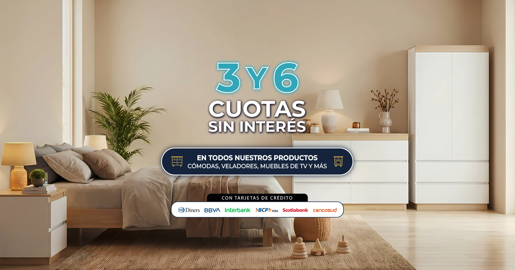 3 y 6 cuotas sin intereses