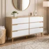Cómoda Prisma 6 cajones blanco y duna
